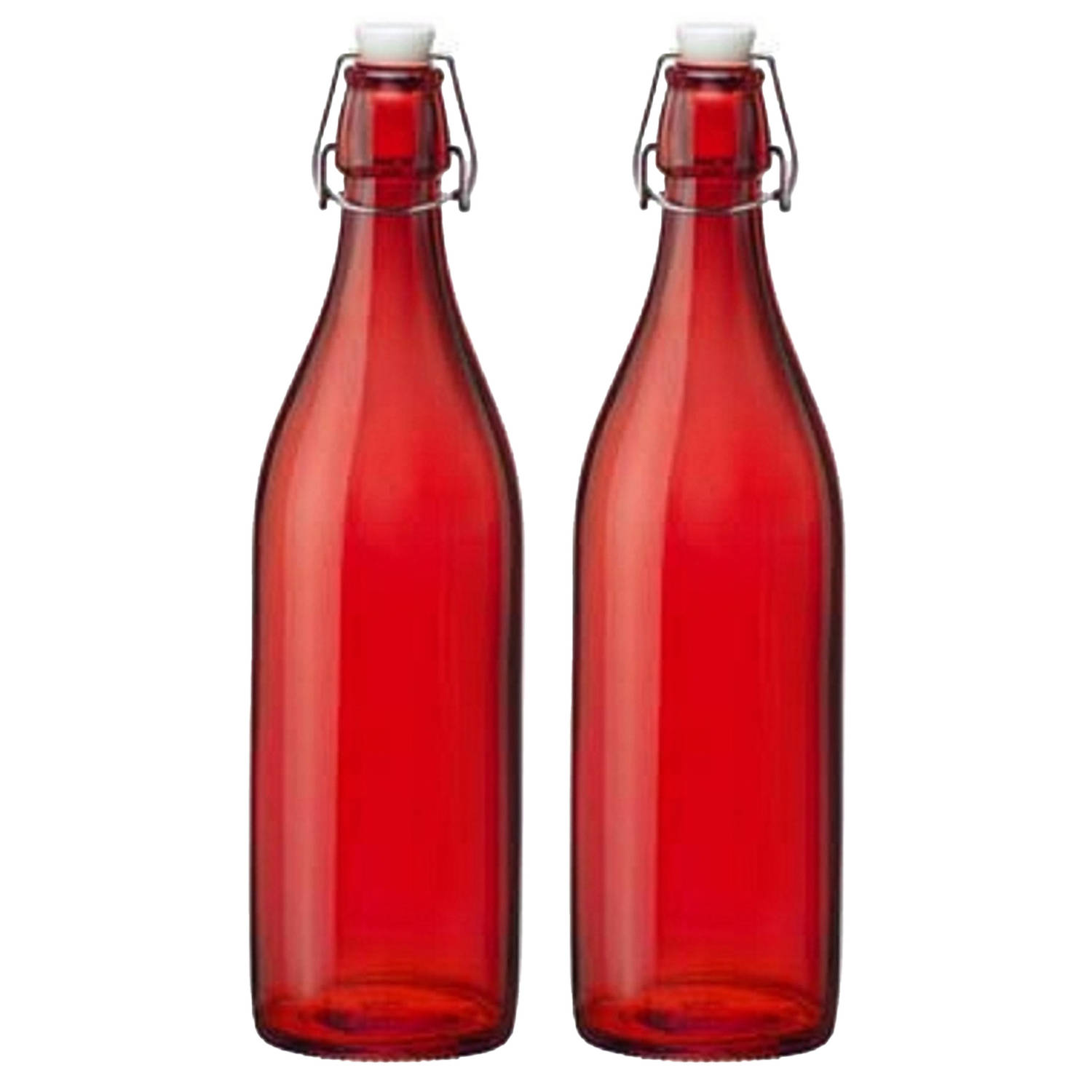Cuisine stuks weckflessen rood beugeldop glas van 1 liter - Weckpotten | Blokker