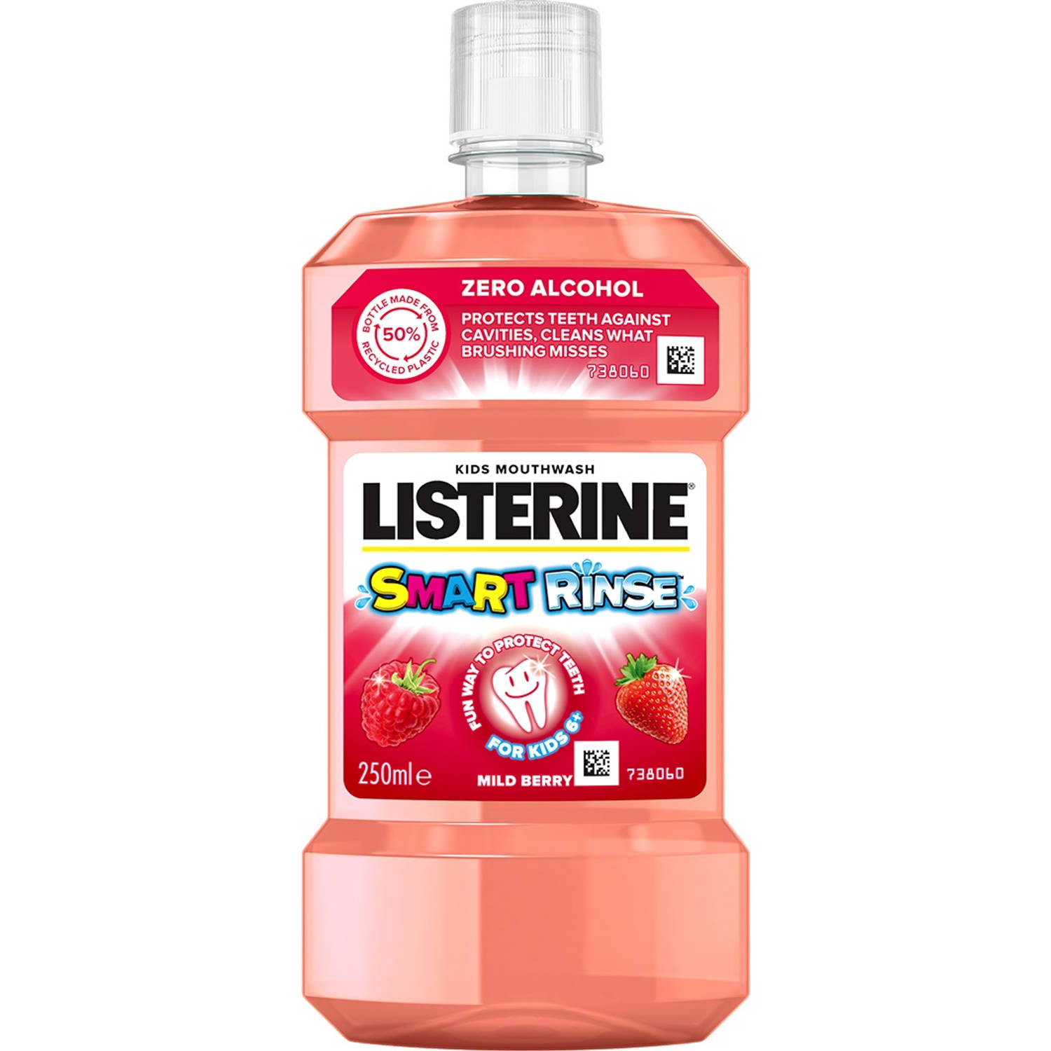 Listerine - Mouthwash for Kids Fruity Smart Rinse Berry 250 ml - 250ml