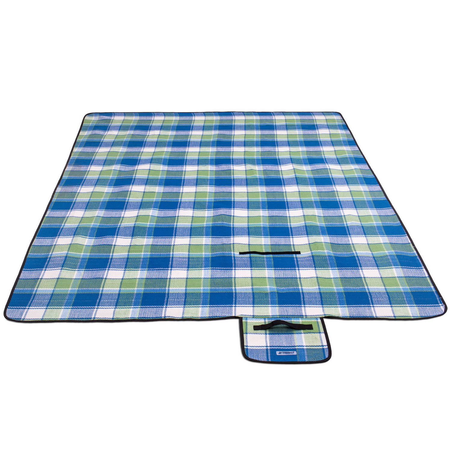 Picknickdeken, ruitmotief, blauw-groen-wit, picknickkleed, 195 x 150 m, waterdicht, campingdeken, outdoor plaid, stra...