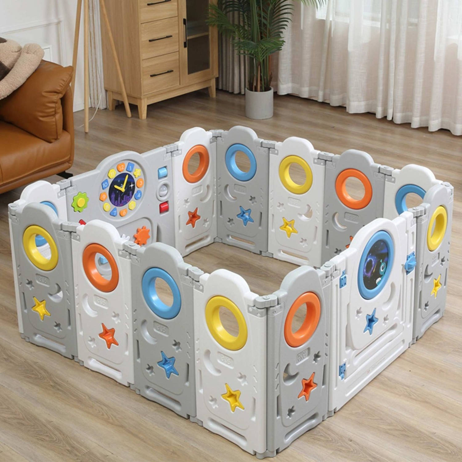 Baby Vivo box Neo Wit- grondbox - speelbox- playpen-kruipbox- kunststof 12 elementen met zuignappen