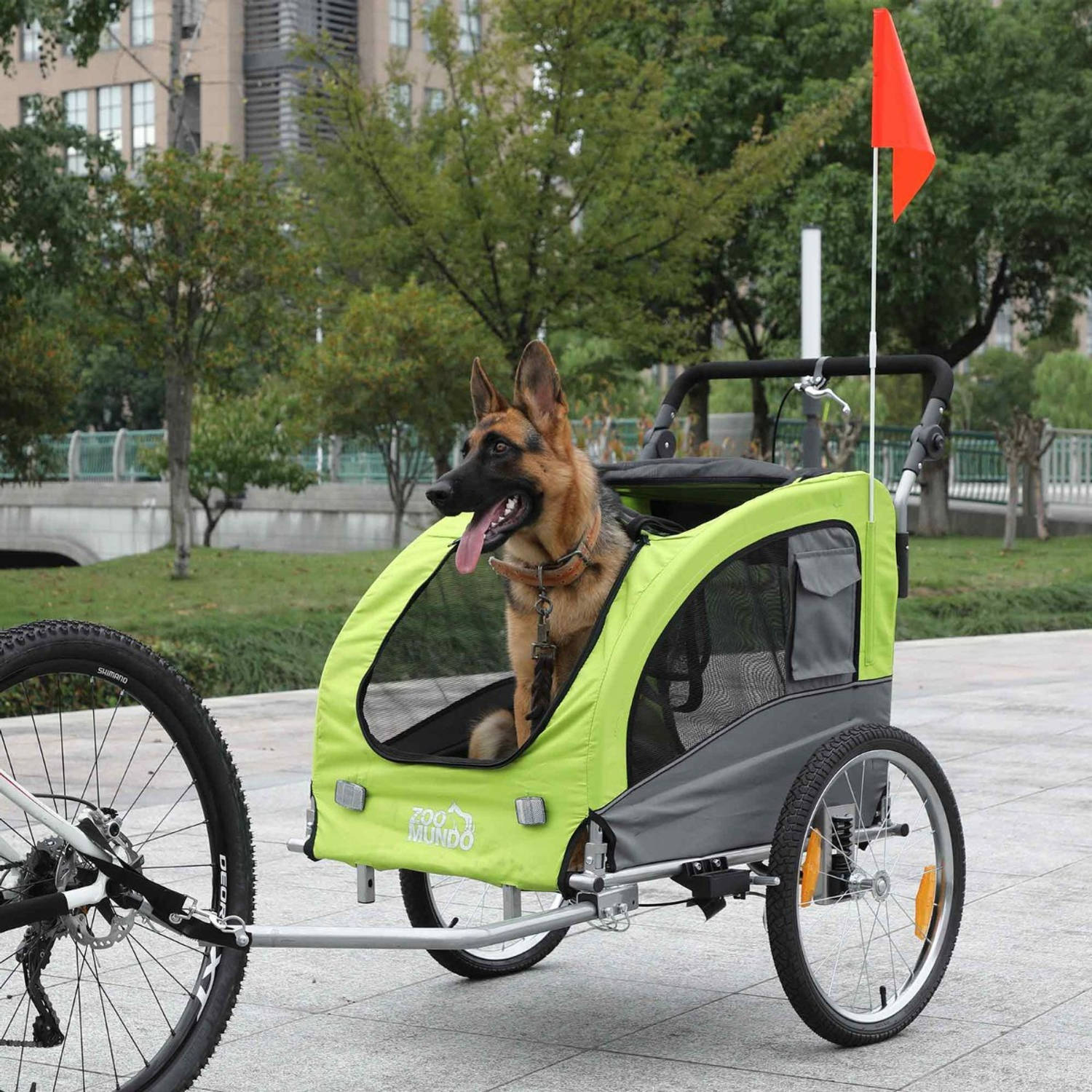 Bedenk fascisme radiator Zoomundo- Honden fietskar Lucky, transport kar hond, groen, aanhanger hond  | Blokker