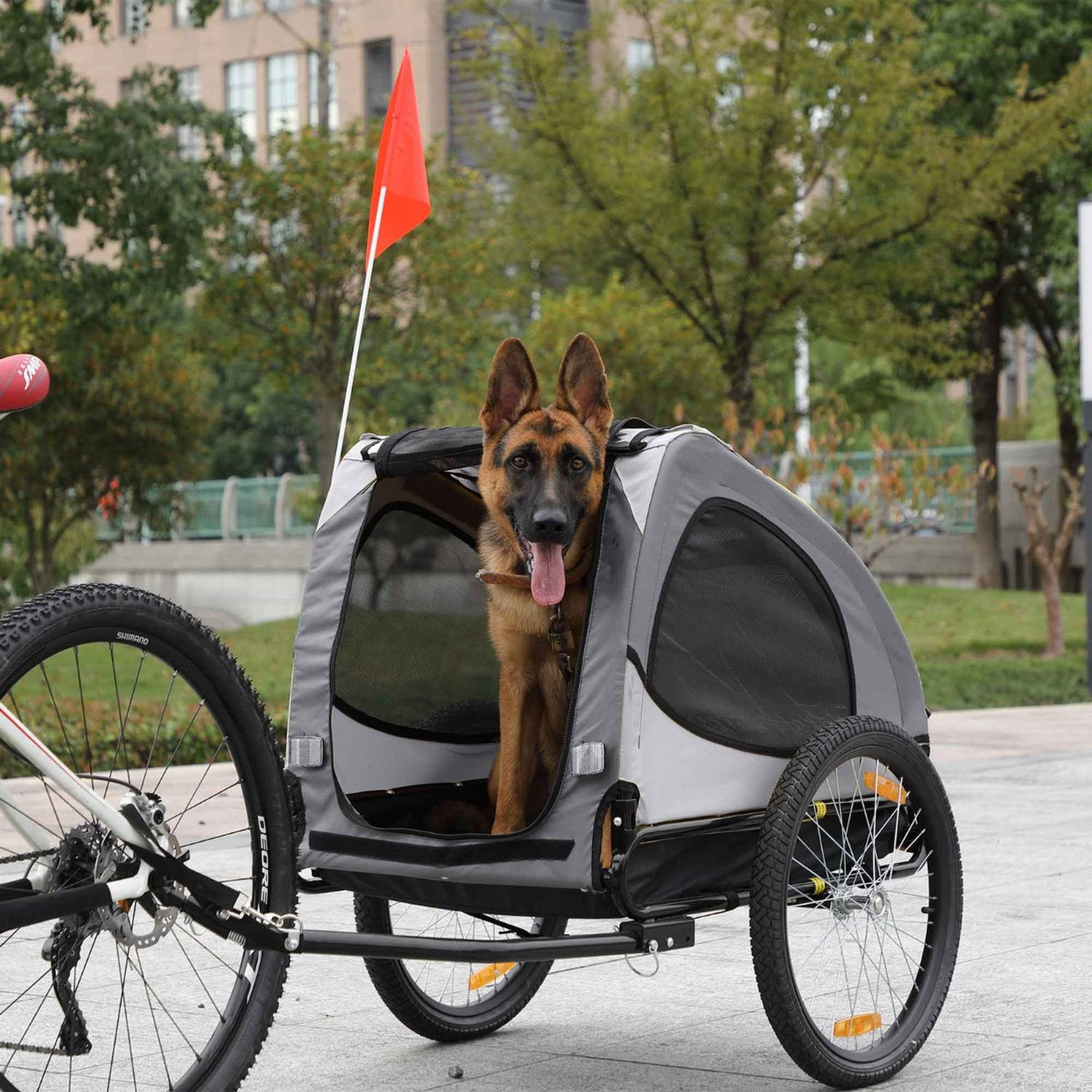 reservering uitlijning laden Zoomundo- Honden fietskar Buddy in grijs, transport kar, aanhanger hond |  Blokker