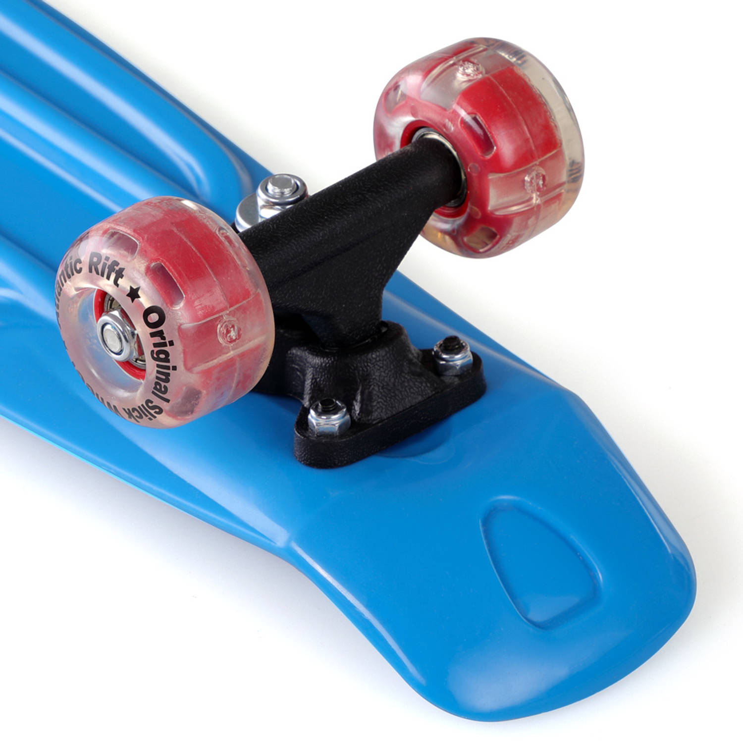 Genealogie Pidgin Dronken worden Spielwerk- Skateboard, penny board, blauw/rood, retro, LED, met PU-dempers  | Blokker
