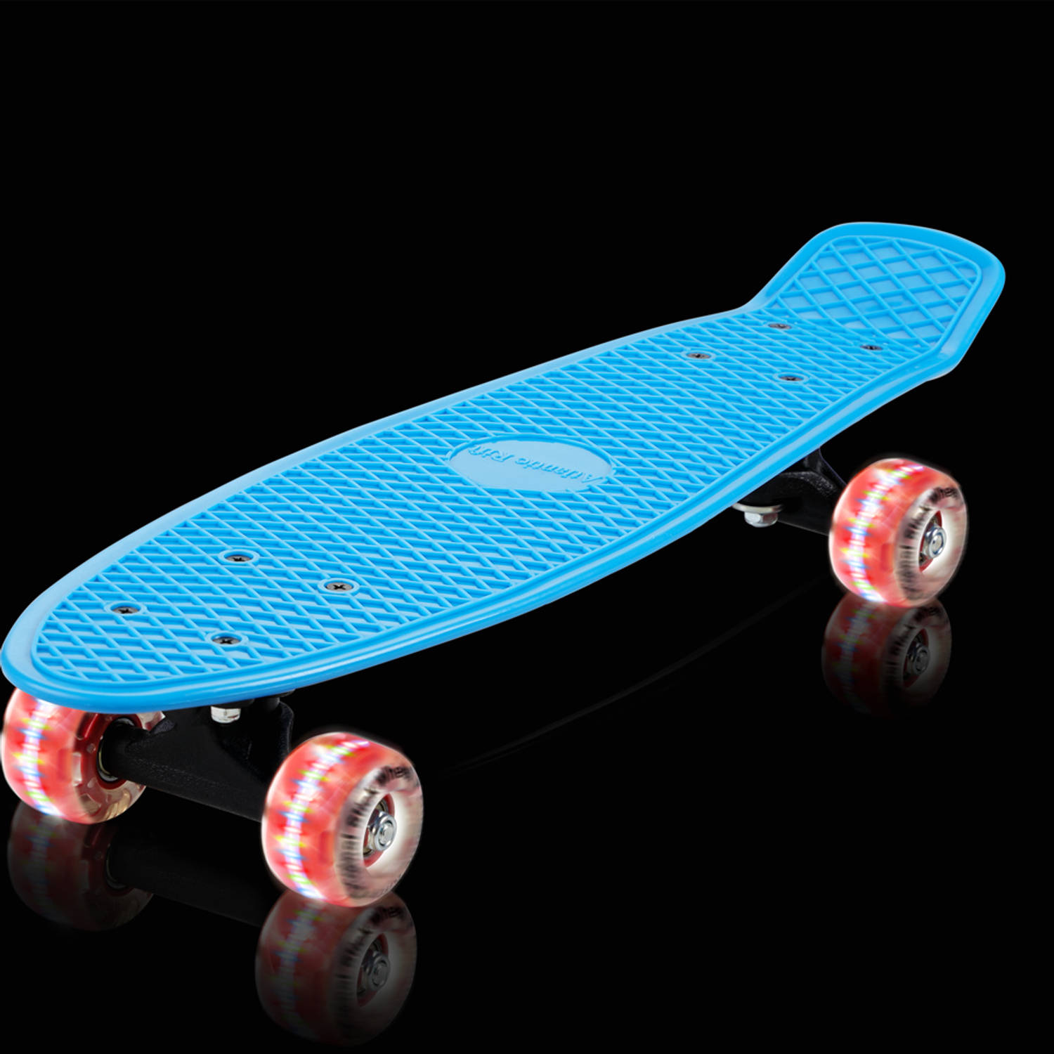 Genealogie Pidgin Dronken worden Spielwerk- Skateboard, penny board, blauw/rood, retro, LED, met PU-dempers  | Blokker