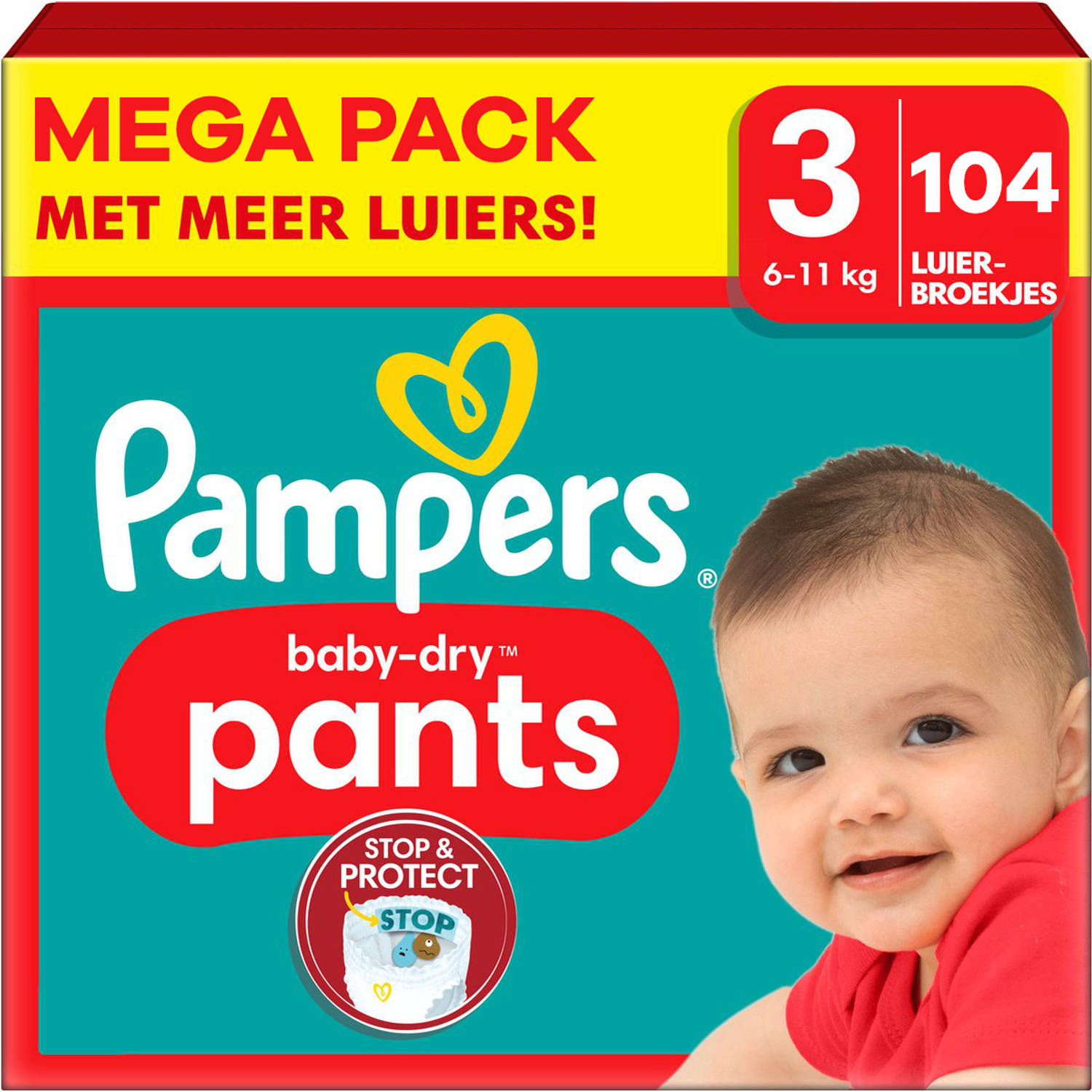 Pampers Baby Dry Pants Maat 3 Mega Pack 104 Stuks 6-11 Kg