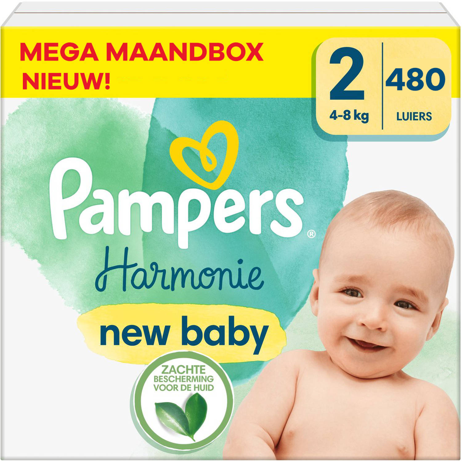 Pampers - Harmonie - Maat 2 - Mega Maandbox - 480 stuks - 4/8 KG