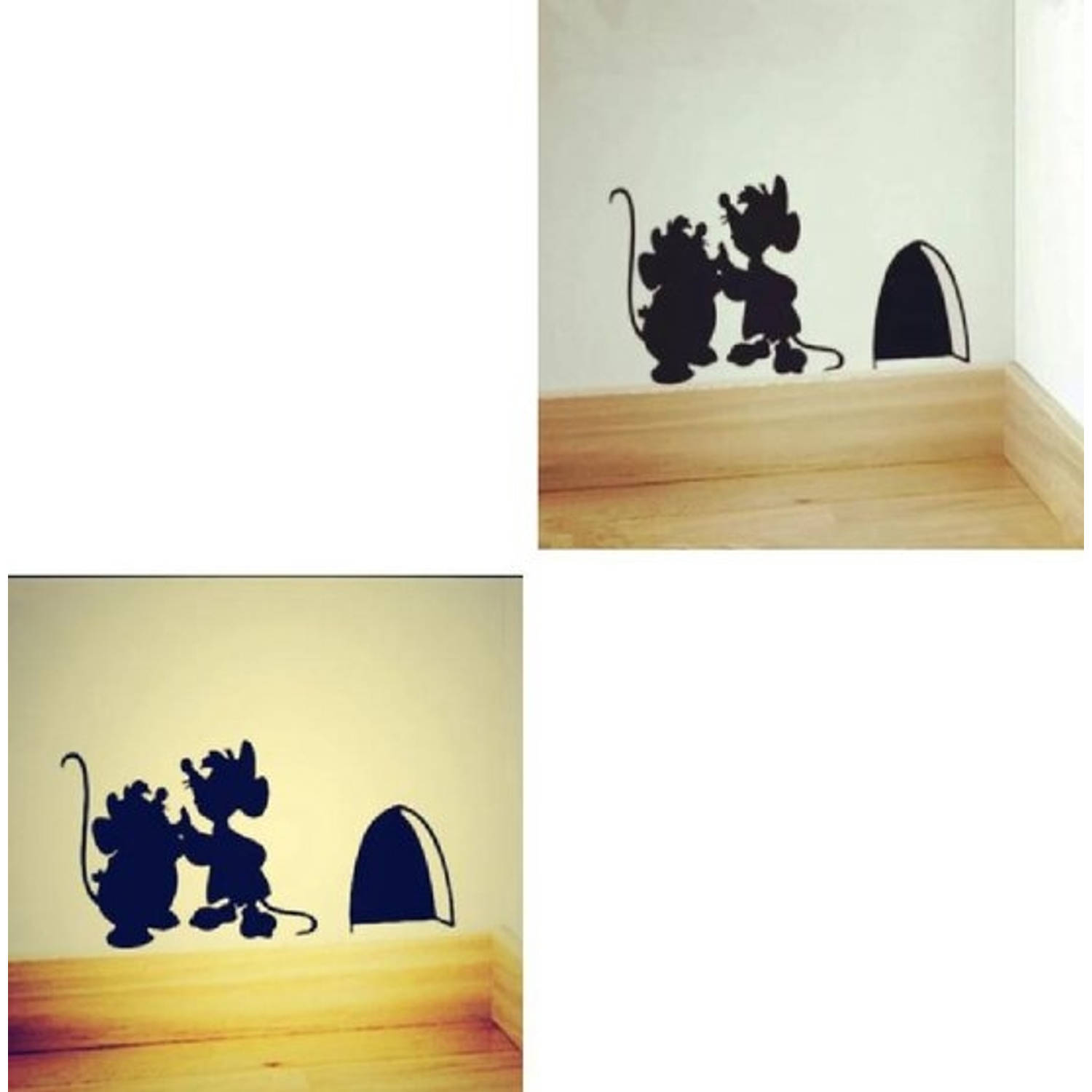 Muursticker Plintsticker Zwart Muizen detail voor in huis woonkamer zolder slaapkamer