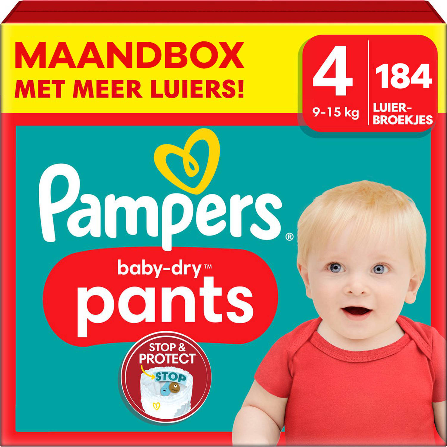 Pampers Baby Dry Pants Maat 4 Maandbox 184 stuks 9-15 KG