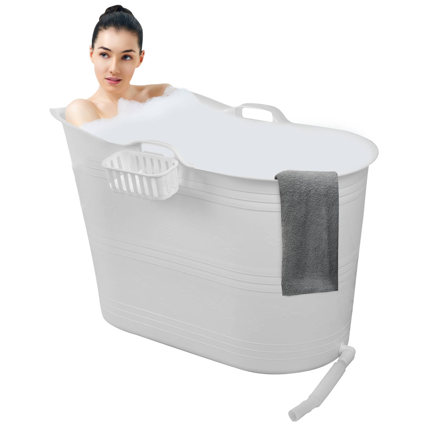 EKEO Zitbad - 210L - Mobiele badkuip - Bath Bucket - Wit