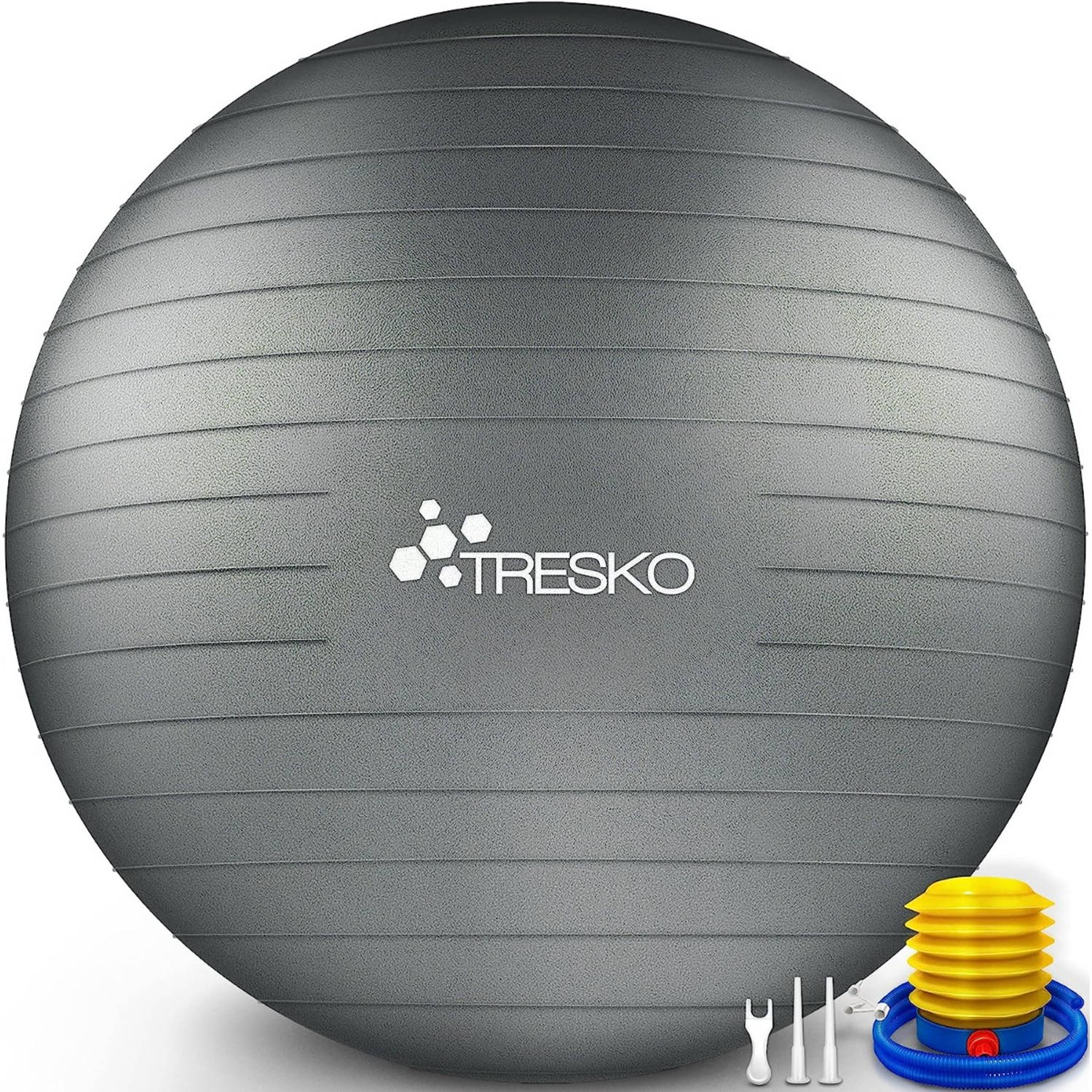 Fitnessbal, yogabal met pomp diameter 65 cm Grijs