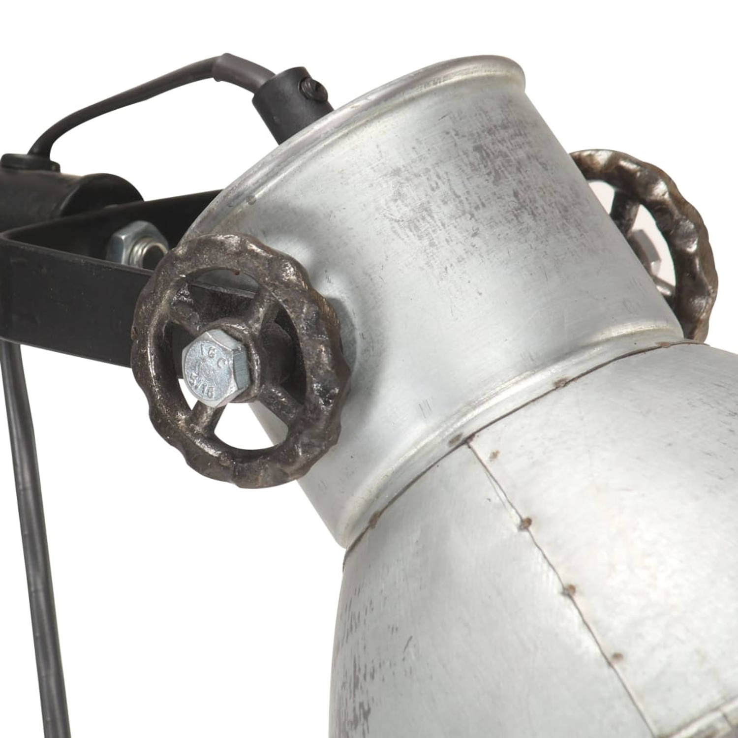 definitief zuiden als resultaat vidaXL Vloerlamp met 2 lampenkappen E27 gietijzer zilverkleurig | Blokker