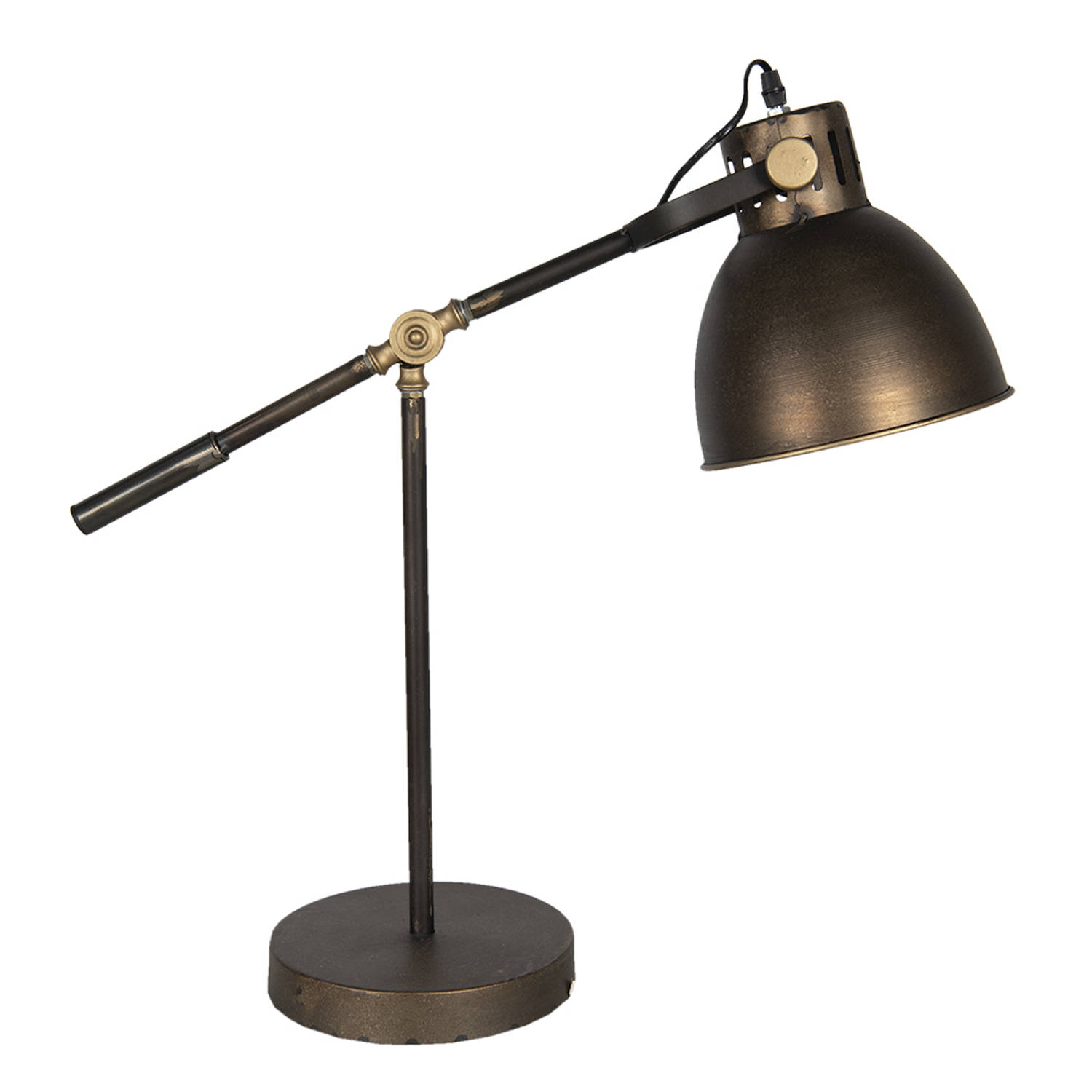 HAES DECO Bureaulamp Industrial Koperkleurige Vintage Lamp, 20x62x60 cm -Tafellamp, Sfeerlamp, Nacht