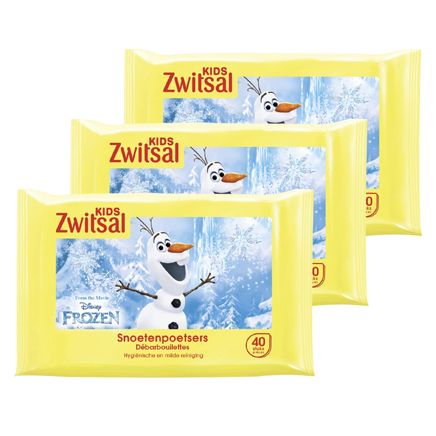 Zwitsal - Kids Frozen Snoetenpoetsers - 3 x 40 Monddoekjes - Voordeelpack