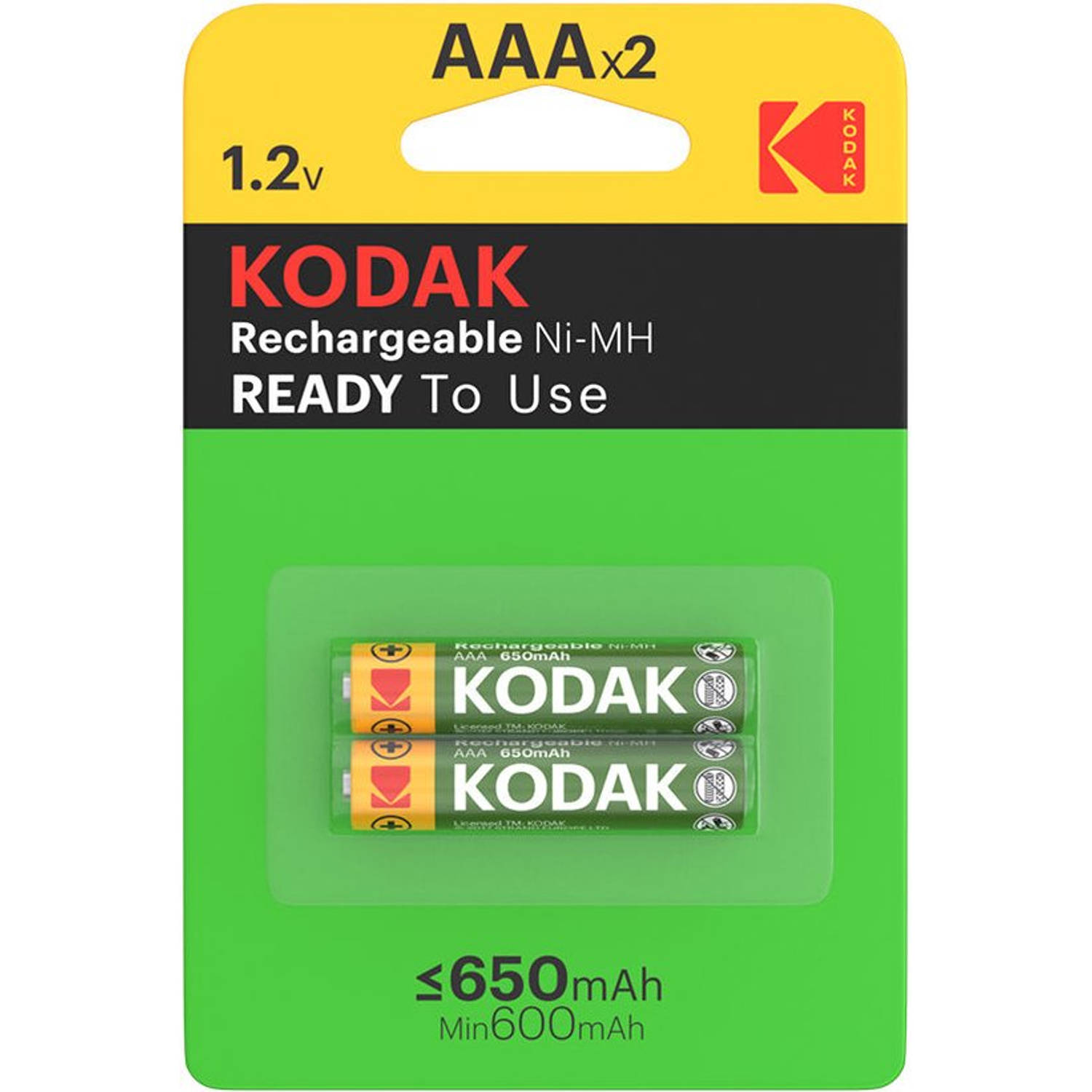 Kodak Rechargeable Ni-MH AAA battery 650mAh (2 pk)