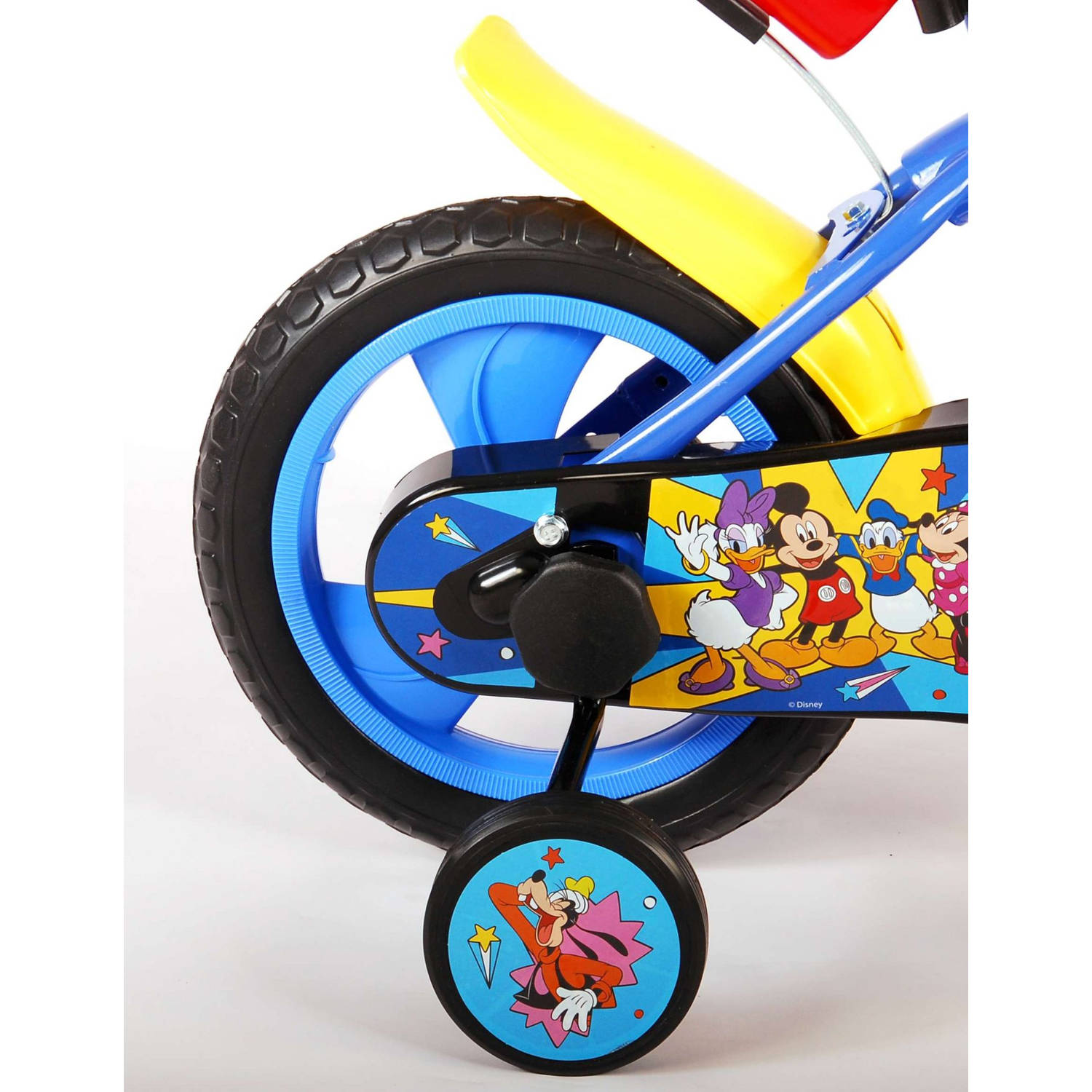 heel veel riem gek geworden Volare Kinderfiets Mickey Mouse - 12 inch - Doortrapper - Met bidonhouder -  Inclusief fietshelm & accessoires | Blokker
