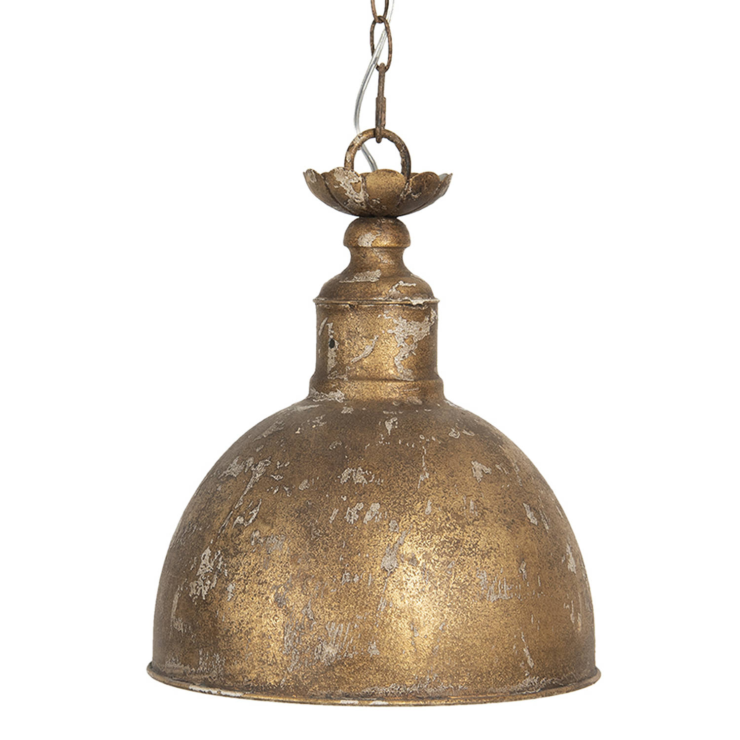 HAES DECO - Hanglamp - Industrial - Koperkleurige Vintage Lamp, Ø 29*35 cm - Ronde Hanglamp Eettafel, Hanglamp Eetkamer