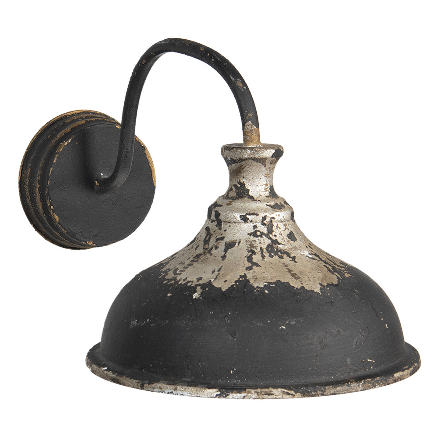 HAES DECO Wandlamp Industrial Vintage-Retro Lamp, 40x27x25 cm Bruin-Grijs Metaal Ronde Muurlamp, Sfe