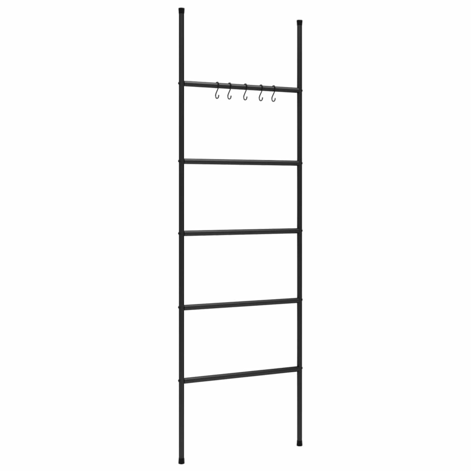 vidaXL Handdoekenrek ladder met 5 lagen 58x175 cm ijzer zwart
