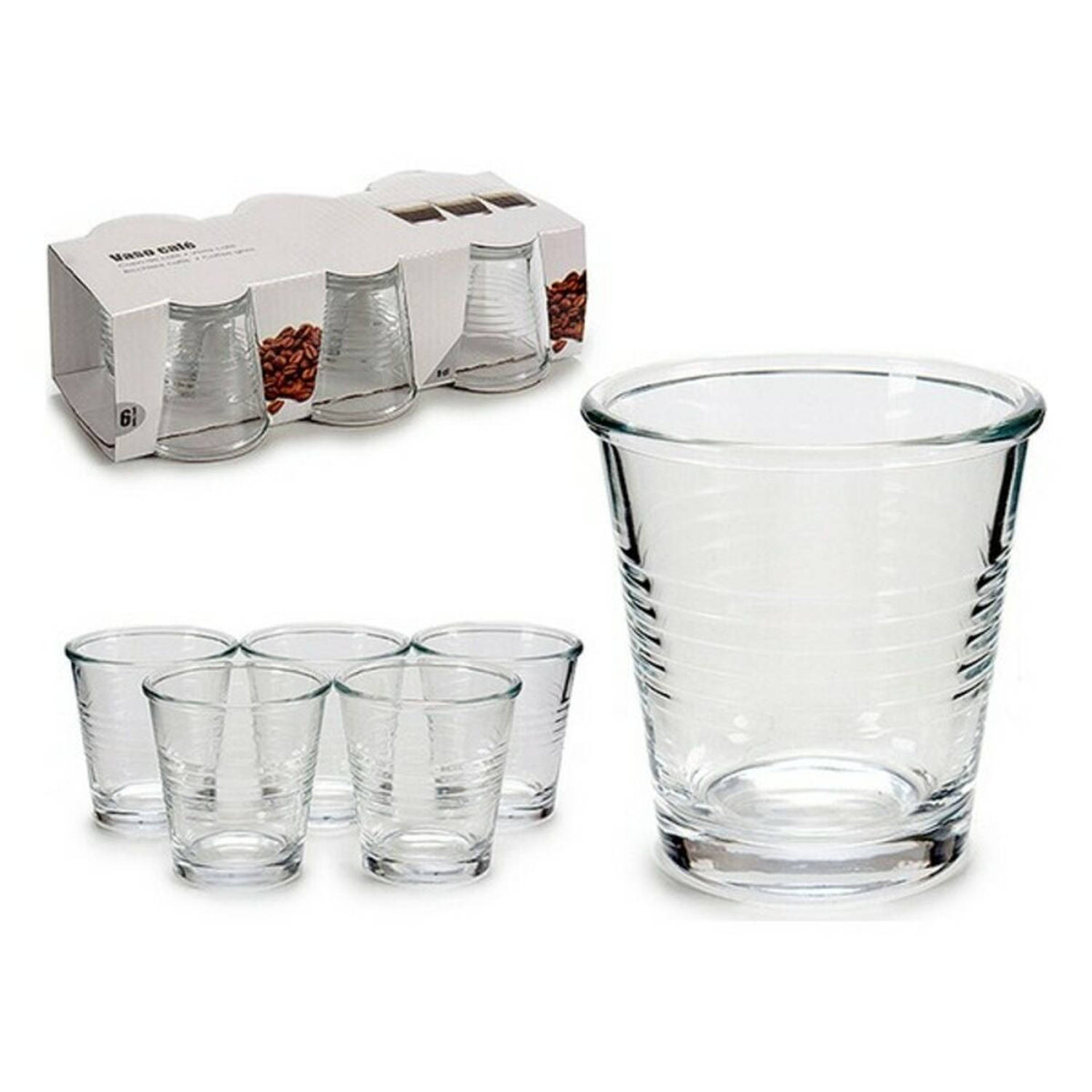 Glazenset 6 Onderdelen Transparant Glas (90 ml)