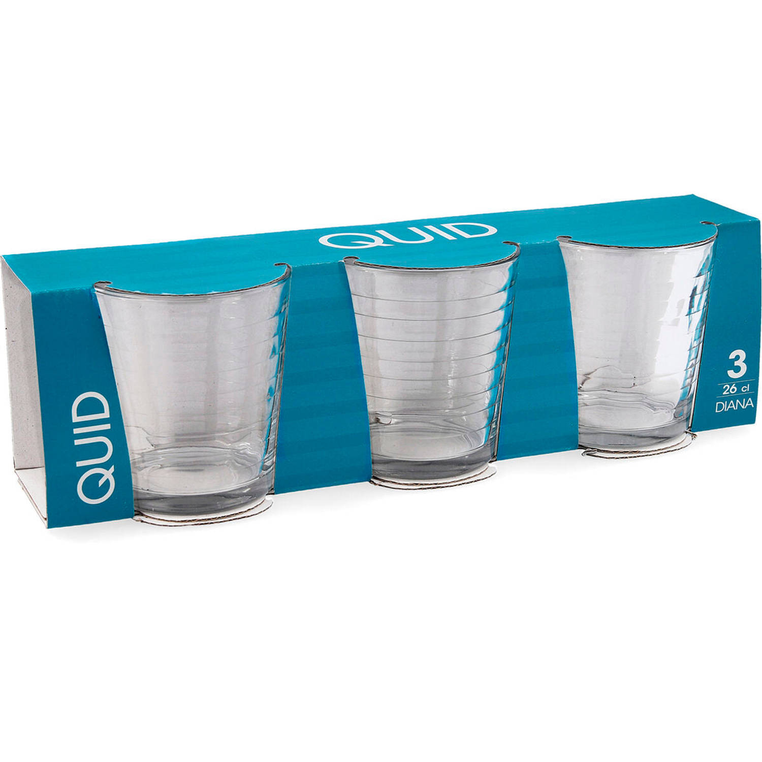 Glazenset Quid Diana Transparant Glas (260 ml) (3 Stuks)