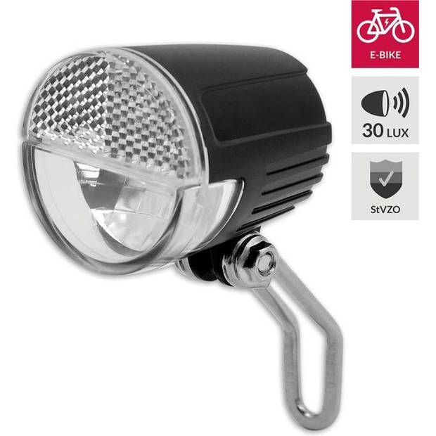 Bicycle headlight E-bike See up to 60 meters and be seen up to 3000 meters - 6-36V. Blister. StVZO