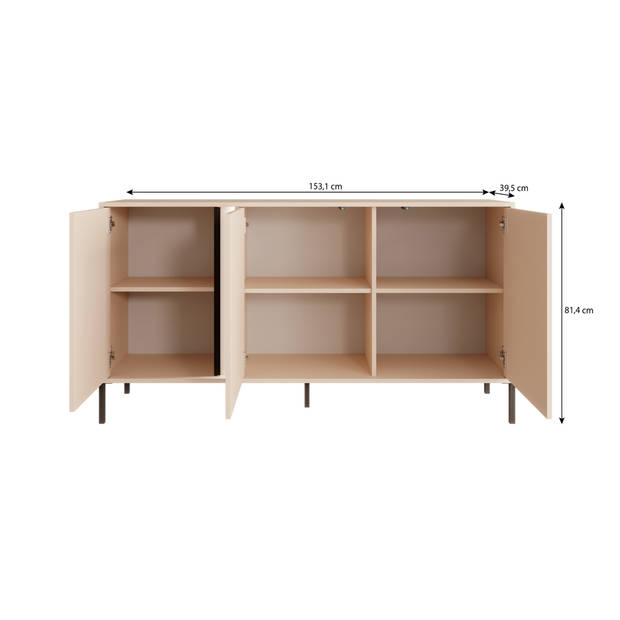 Meubella Dressoir Desert - Beige - 153 cm