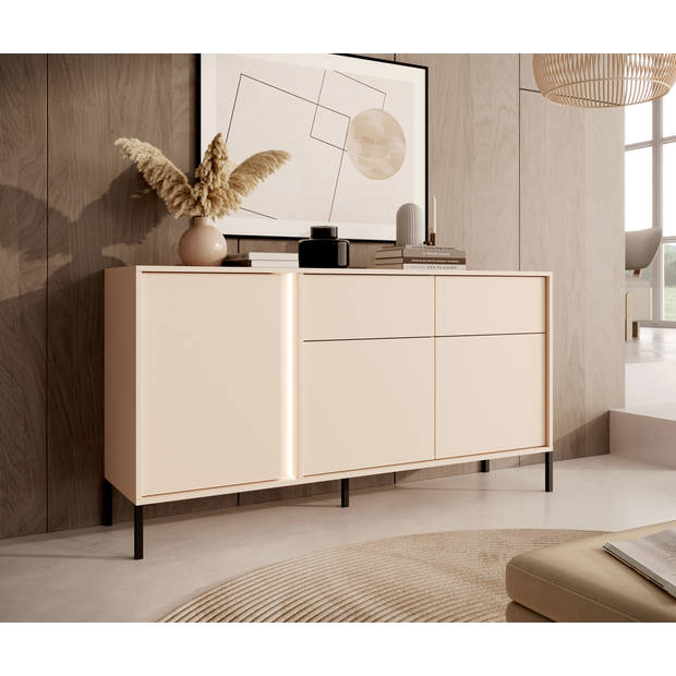 Meubella Dressoir Desert - Beige - 153 cm - 2 lades