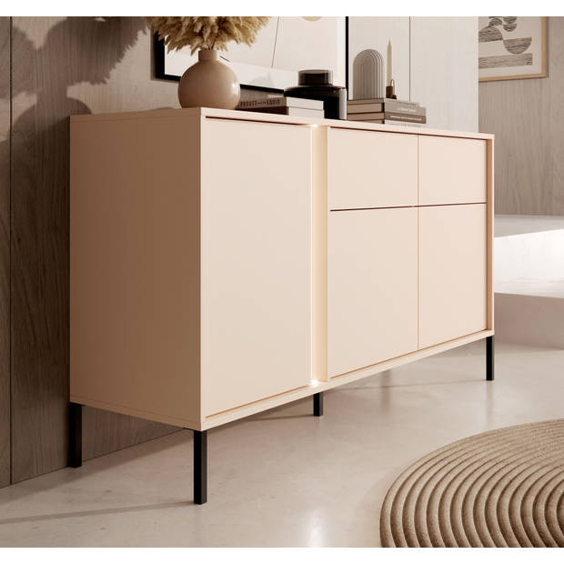 Meubella Dressoir Desert - Beige - 153 cm - 2 lades