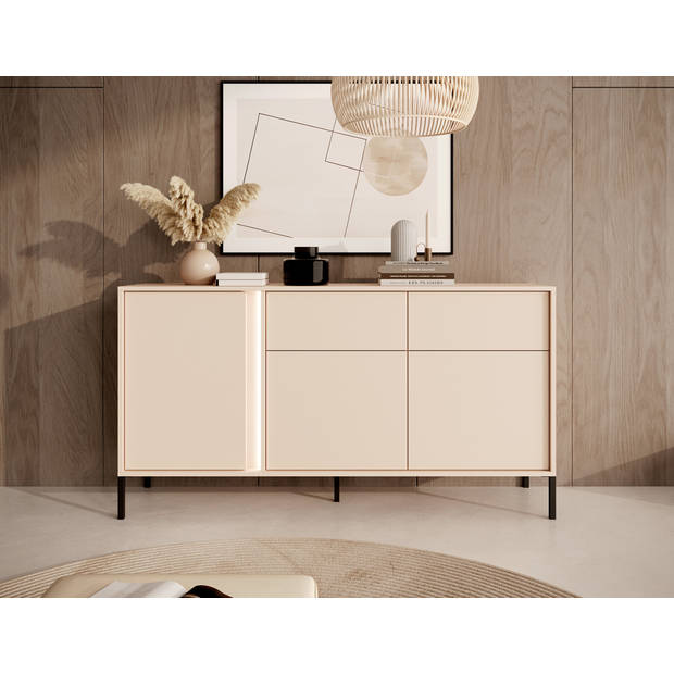 Meubella Dressoir Desert - Beige - 153 cm - 2 lades