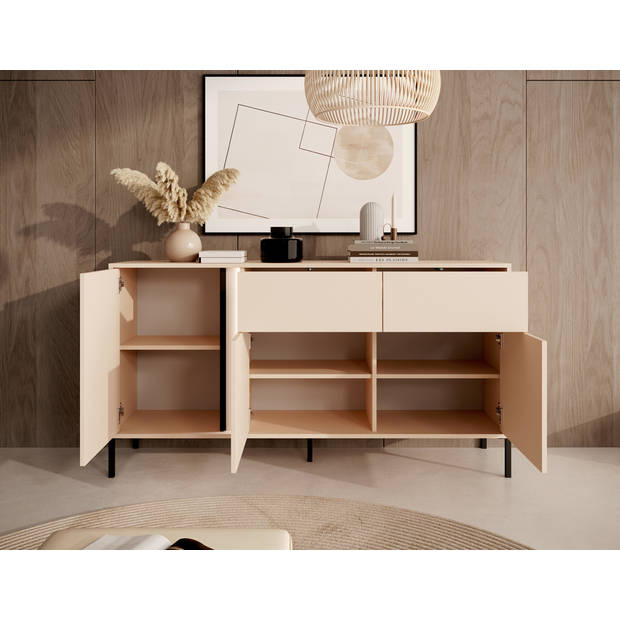 Meubella Dressoir Desert - Beige - 153 cm - 2 lades