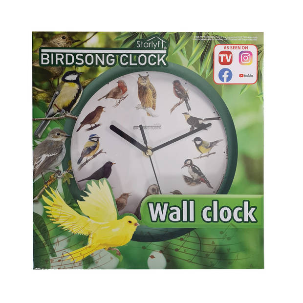 Starlyf Birdsong Clock - Klok met Vogelgeluiden elk uur incl. Vogelboekje
