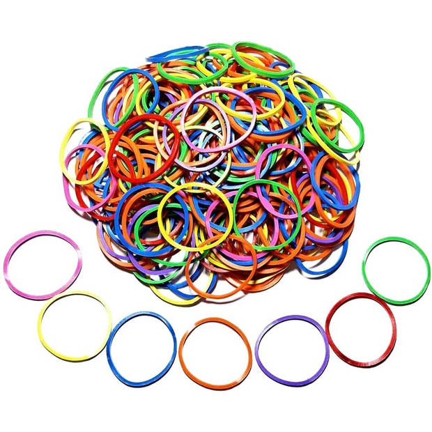 200 stuks elastiekjes rubber met verschillende maten - kleine elastiekjes Bulk elastisch breed geld elastiekjes Houder