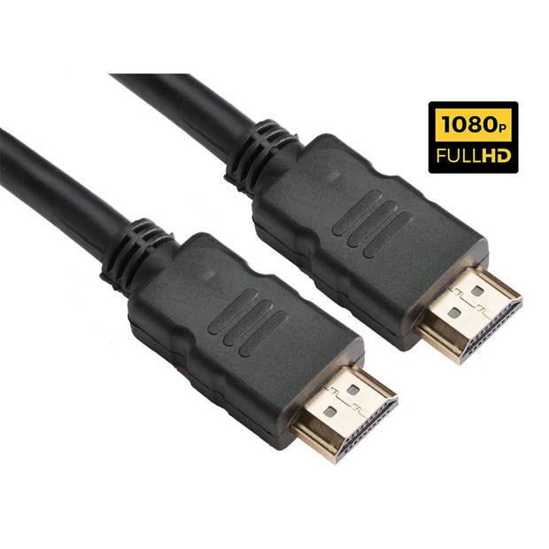 HDMI-kabel 4k Ultra HD HDMI 1.4 2 Meter Zwart kunststof 2cm Set van 2 Audio/Video Verguld (HDMM2M)