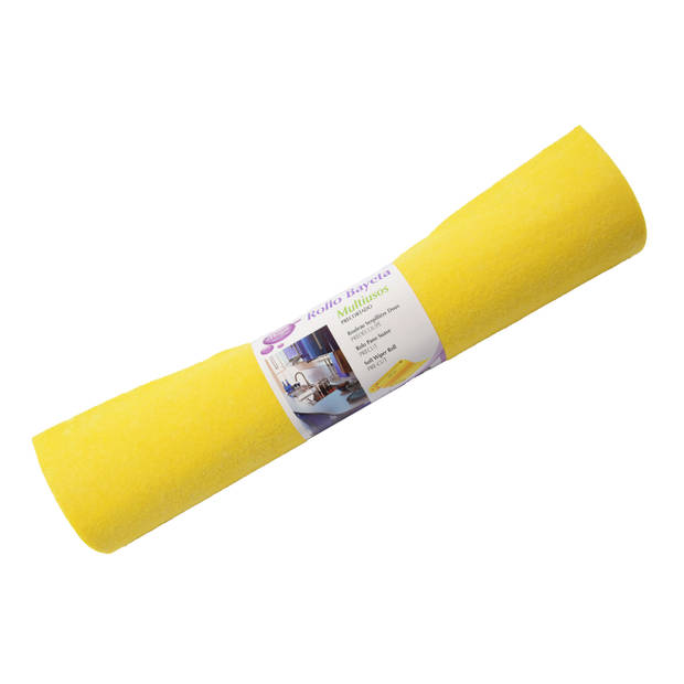 Set van 3 Gele Microvezel Schoonmaakdoeken - 4M Lengte 38cm Breedte 70% Viscose, 30% Polyester 540g Gewicht