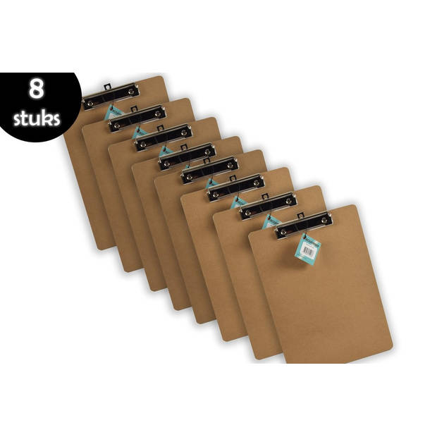 7x Clipboards - Clipboards A4 - Clipboards wood A4 31 x 22 x 1.5 cm