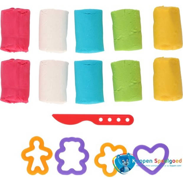 Creative Kids Bucket Clay Set - Clay Knife & Figures - 5 Colors - 11 x 11 x 12 cm