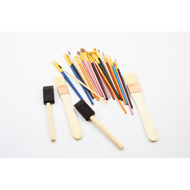 Spons Schilderskwast - Painting Brush Set - Schilderen verf kwasten 25 stuks- 2 x foambrush DIY
