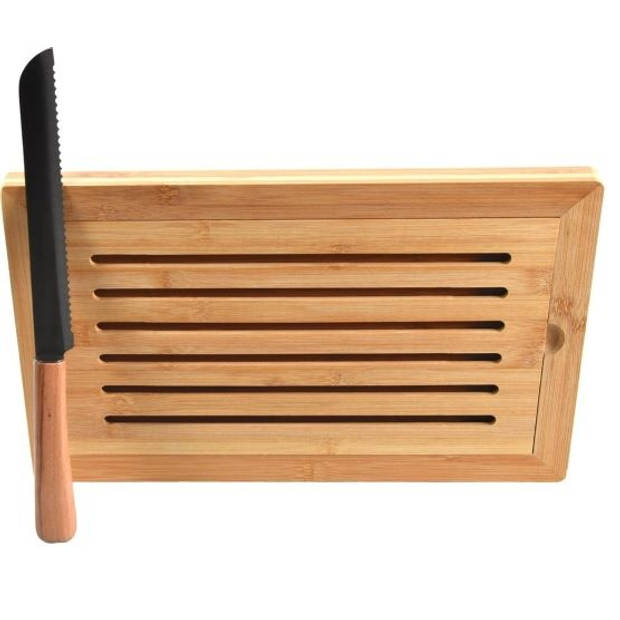 Wooden bread cutting board - Crumb catcher Board Bread cutting board -No bread knife