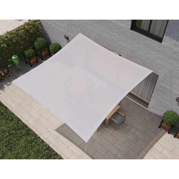 hanSe® Schaduwdoek Vierkant Waterdoorlatend 4x4 m Zonnedoek Wit