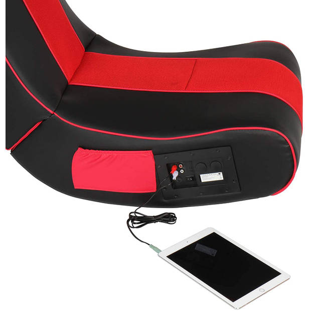 Vouwbare gamestoel, multimedia stoel, schommelstoel met speaker, surround en subwoofer, rood