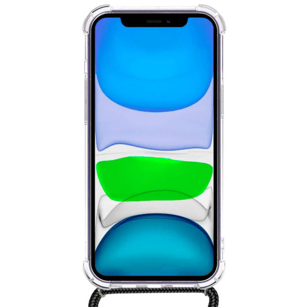 Basey iPhone XR Hoesje Met Koord Hoes Siliconen Case -Transparant