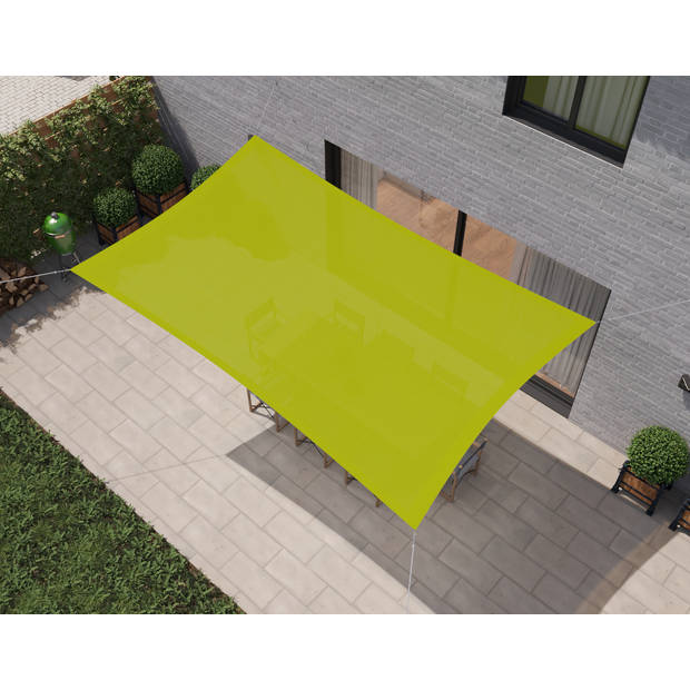 hanSe® Schaduwdoek Rechthoek Waterdoorlatend 2x3 m Zonnedoek Lime