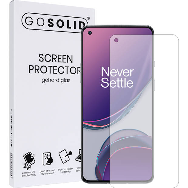 GO SOLID! Screenprotector voor Oneplus 8T 5G gehard glas