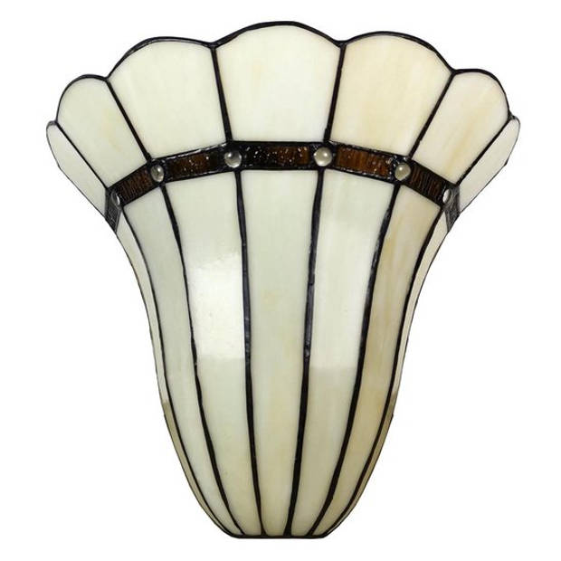 HAES DECO - Wandlamp Tiffany Beige 28x18x33 cm E27/max 1x60W