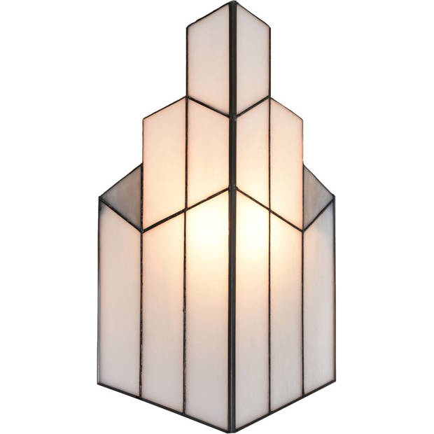 HAES DECO - Wandlamp Tiffany Creme 36x4x21 cm E14/max 1x40W