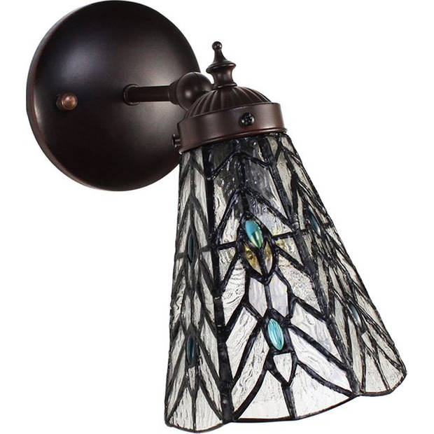 HAES DECO - Wandlamp Tiffany Transparant 17x12x23 cm E14/max 1x40W