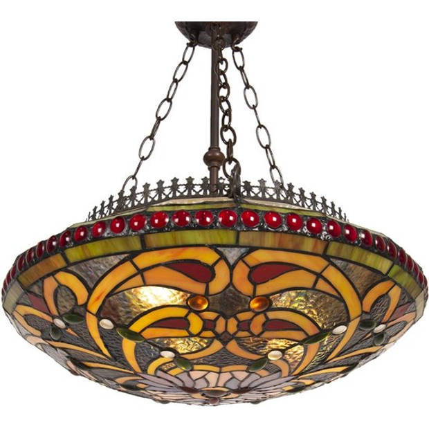 HAES DECO - Plafondlamp Tiffany Meerkleurig Ø 51x112 cm