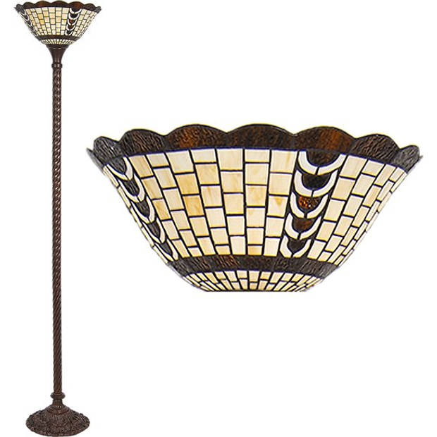 HAES DECO - Tiffany Vloerlamp Meerkleurig Ø 38x186 cm E27/max 1x60W