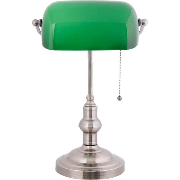 HAES DECO - Bureaulamp Bankierslamp Groen 27x17x41 cm E27/max 1x60W