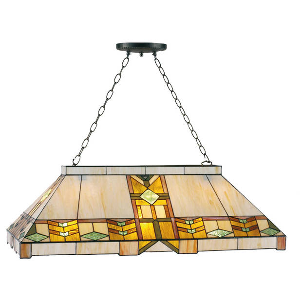 HAES DECO - Hanglamp Tiffany Geel 92x47x125 cm E27/max 3x60W